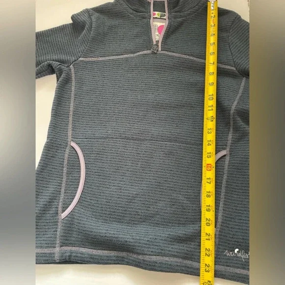 WeirdFish Blue Purple Pullover Quarter 1/4 Zip Sweater Performance Fleece S/M - Picture 11 of 12